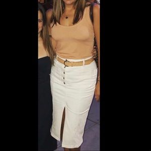 Madewell high waist white denim skirt